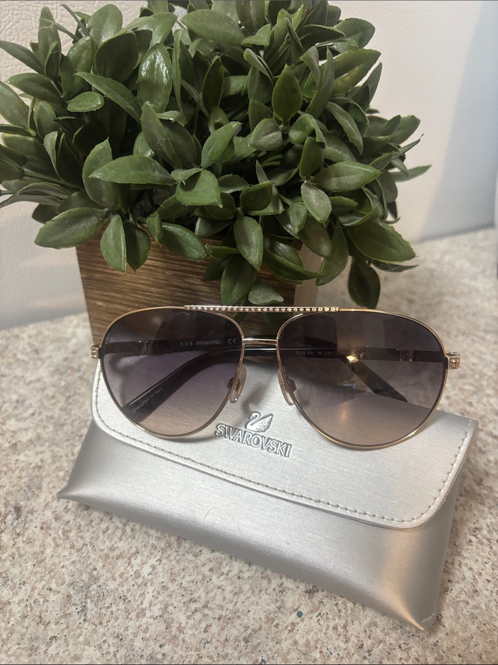 Swarovski “Elis” Aviator Sunglasses